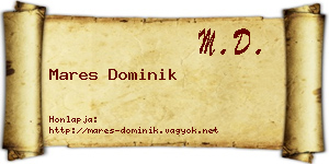 Mares Dominik névjegykártya